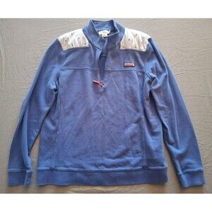Vineyard Vines Blue Pullover 1/4 Zip Jacket Sweatshirt Sailboats, Women's XL
